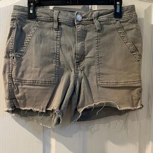 Seven Women's Distressed Utility Shorts - Olive